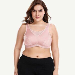 WingsLove High Support Sports Bra, New with Tags Soft Cup Light Pink Size 42F